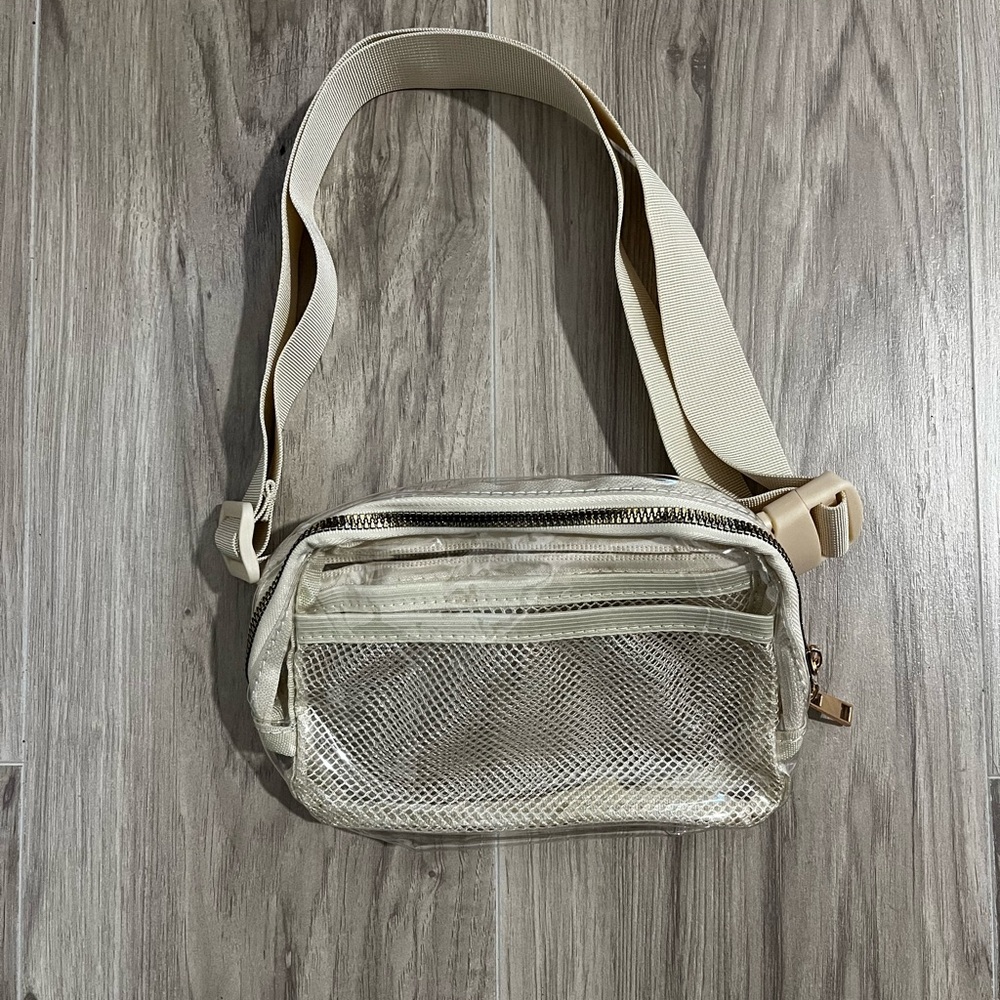 Clear Stylish Cream Crossbody Bag
